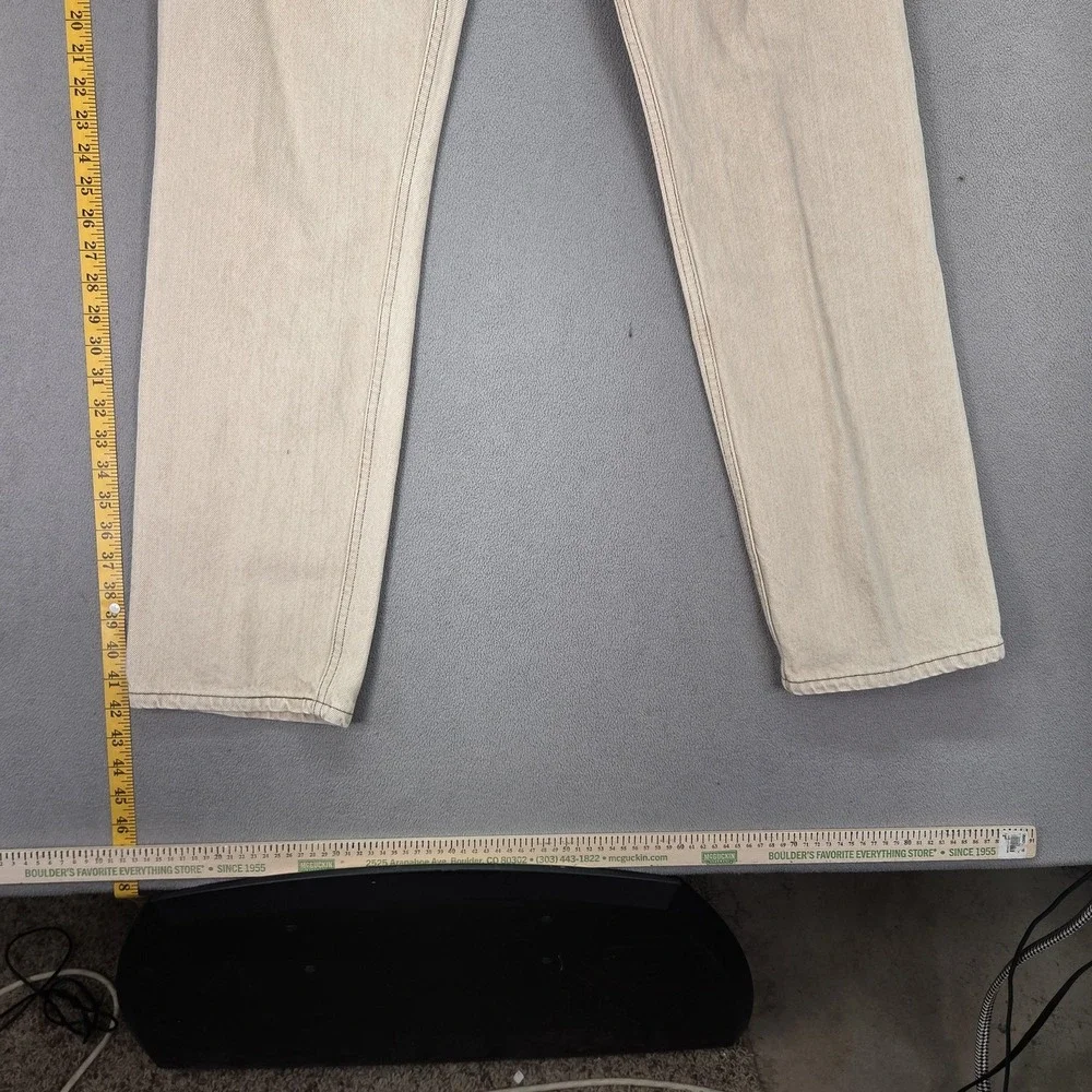 Vintage Levis 501 Jeans Mens Beige Denim Straight Button Fly Made USA‎ 90s 29x30